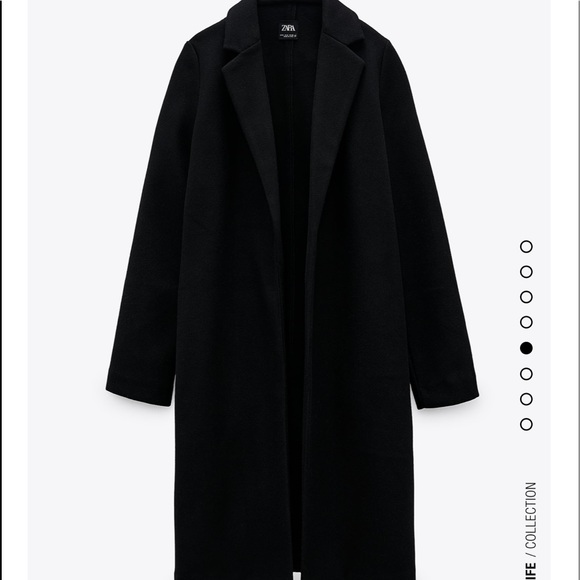Zara Black Lapel Coat - Picture 4 of 8